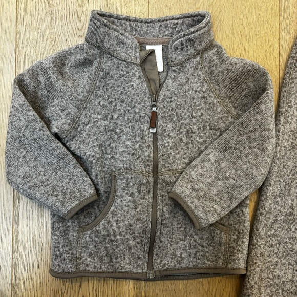 H&M Fleece Brown-Melange Tracksuit 12-18mo - Picture 2 of 4